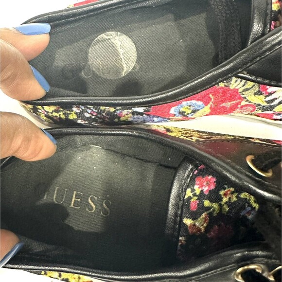 GUESS WGGOODLY Womens Floral M Sneakers, Fabric, Leather Trim Sz 7M - Picture 8 of 11